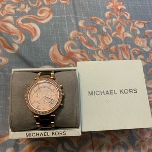 AUTHENTIC MK WATCH ROSE GOLD/CRYSTAL/MULTI STRAP